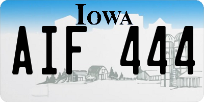 IA license plate AIF444