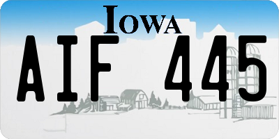 IA license plate AIF445