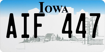 IA license plate AIF447