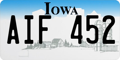 IA license plate AIF452