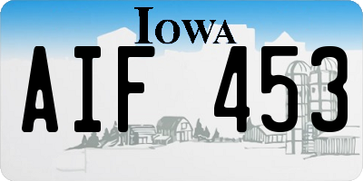 IA license plate AIF453