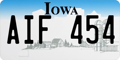 IA license plate AIF454