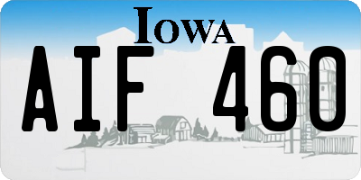 IA license plate AIF460