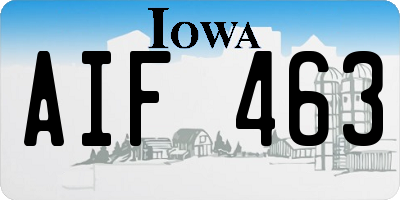 IA license plate AIF463