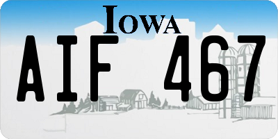 IA license plate AIF467
