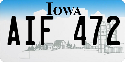 IA license plate AIF472