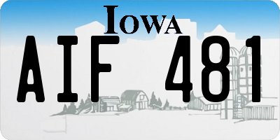 IA license plate AIF481