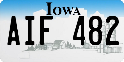 IA license plate AIF482