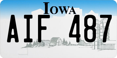 IA license plate AIF487