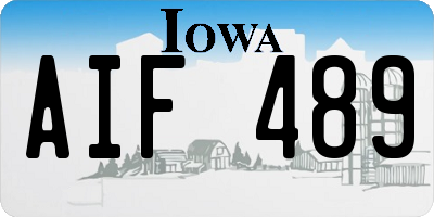 IA license plate AIF489