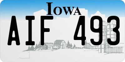 IA license plate AIF493