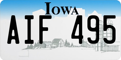 IA license plate AIF495