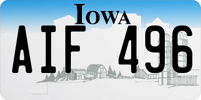 IA license plate AIF496