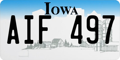 IA license plate AIF497