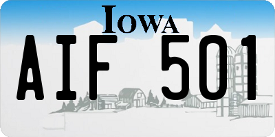 IA license plate AIF501