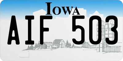 IA license plate AIF503