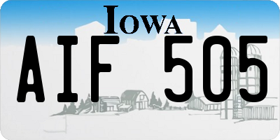 IA license plate AIF505