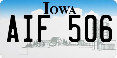 IA license plate AIF506