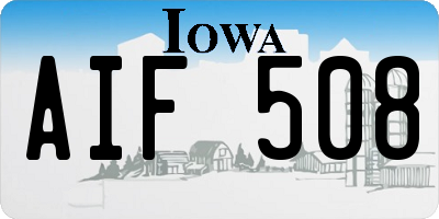 IA license plate AIF508