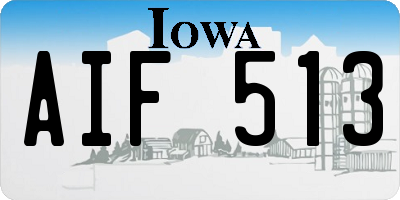 IA license plate AIF513