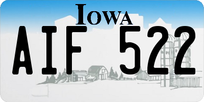 IA license plate AIF522