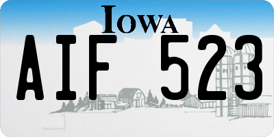 IA license plate AIF523