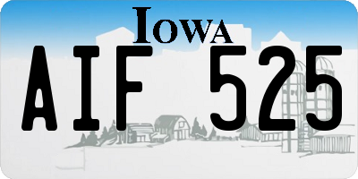 IA license plate AIF525