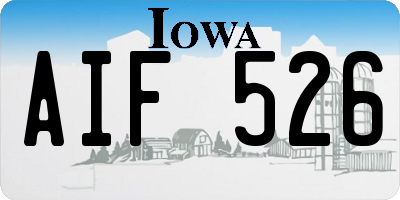 IA license plate AIF526