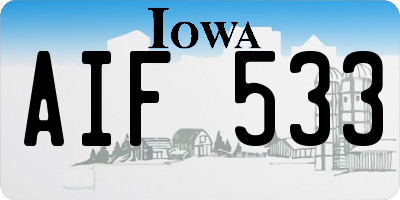 IA license plate AIF533