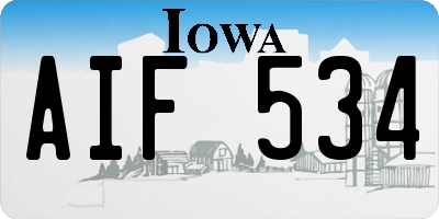IA license plate AIF534