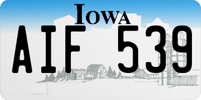 IA license plate AIF539
