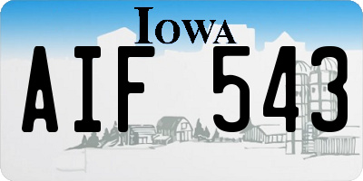 IA license plate AIF543