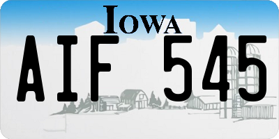 IA license plate AIF545