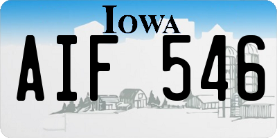 IA license plate AIF546