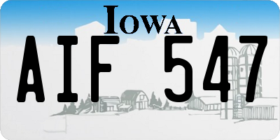 IA license plate AIF547