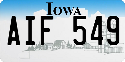 IA license plate AIF549