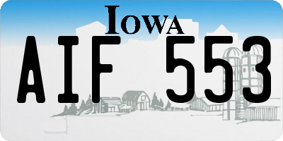 IA license plate AIF553