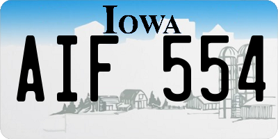 IA license plate AIF554