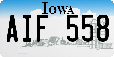 IA license plate AIF558