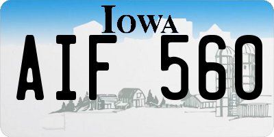 IA license plate AIF560