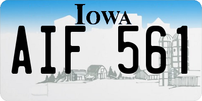 IA license plate AIF561