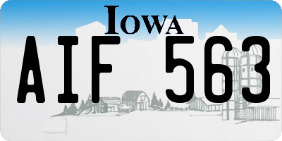 IA license plate AIF563
