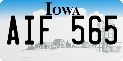 IA license plate AIF565