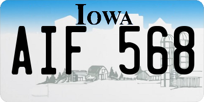 IA license plate AIF568