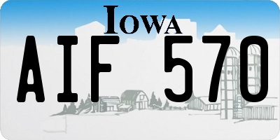 IA license plate AIF570