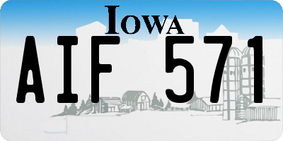 IA license plate AIF571