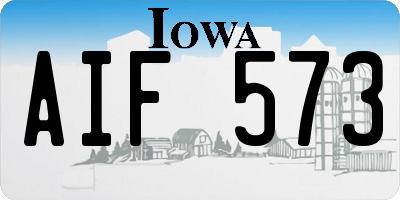 IA license plate AIF573
