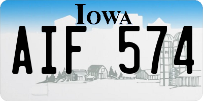 IA license plate AIF574