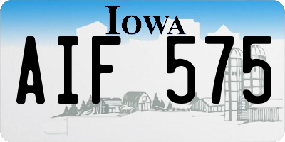 IA license plate AIF575