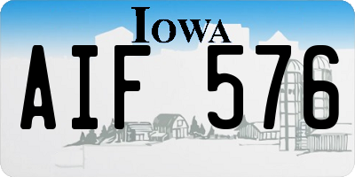 IA license plate AIF576